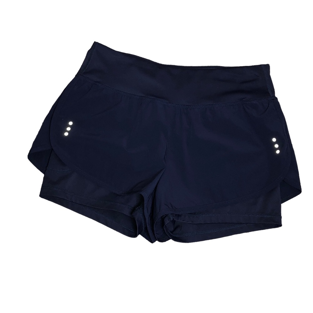 SOOTHFEEL  2 in 1 Navy Blue Running Athletic Shorts Size Medium Yoga,
